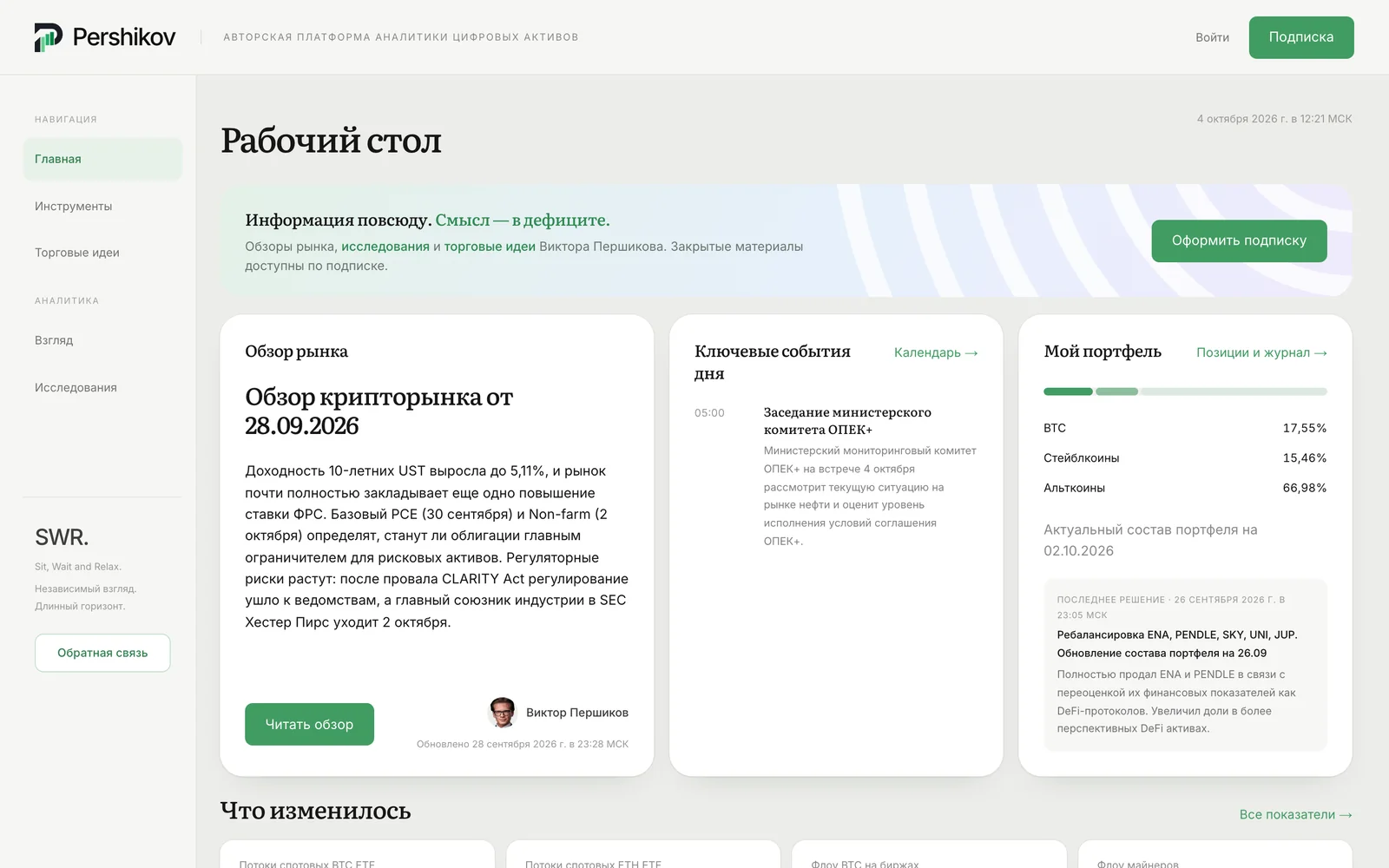 PERSHIKOV: рабочий стол на компьютере